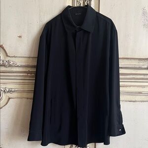 Giorgio Armani Black Single-Breasted Trench Coat